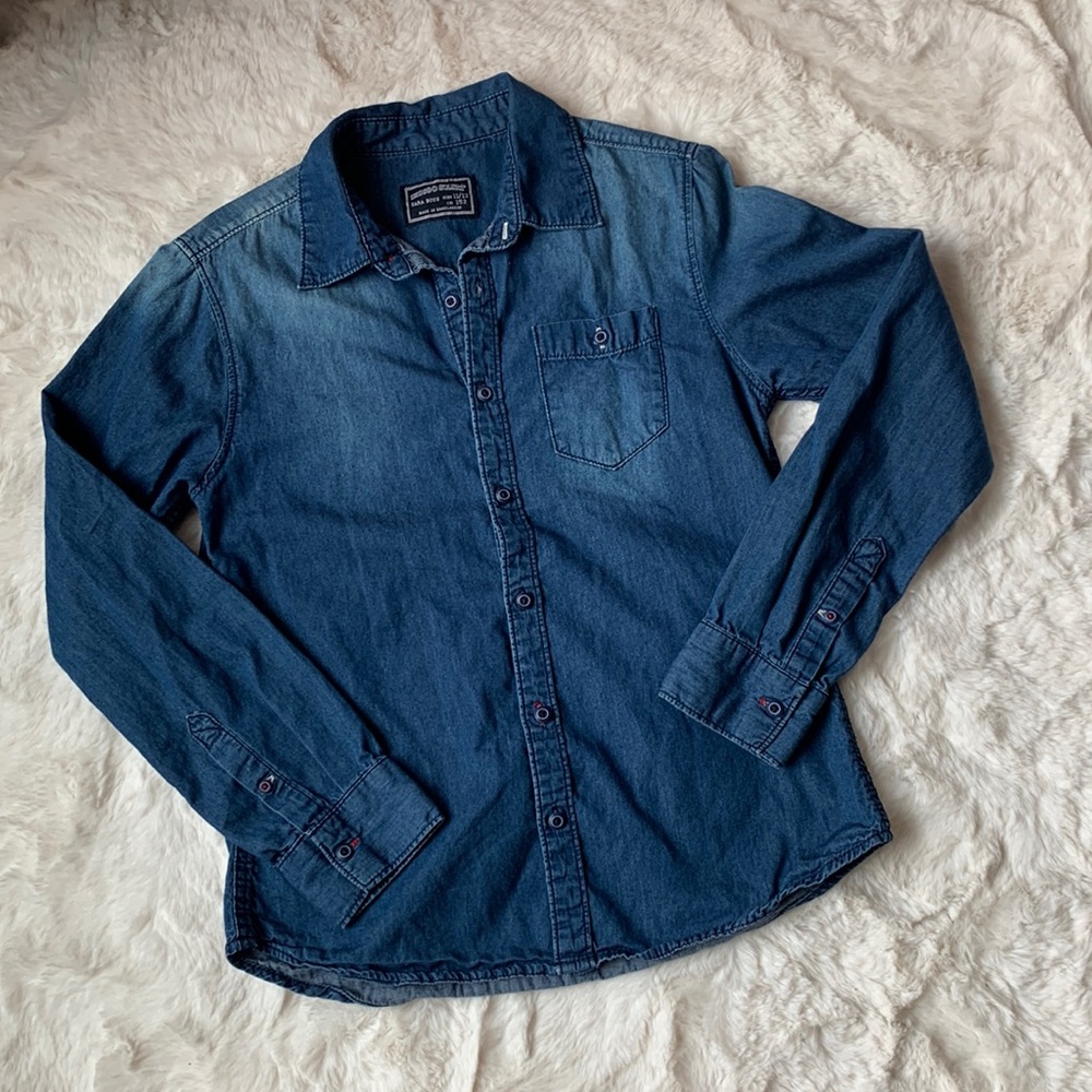 Zara Denim button down long sleeve, Size M
